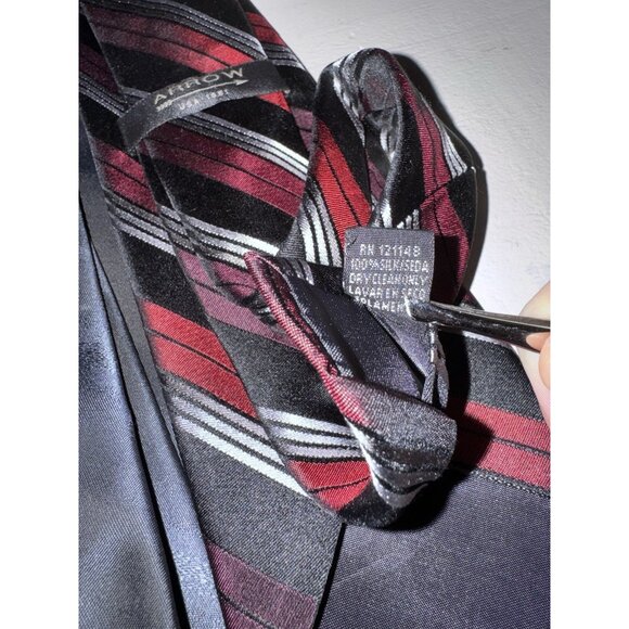 Lot Of 3 Vintage Silk Poly Striped Times Covington Arrow David Taylor - Picture 3 of 5